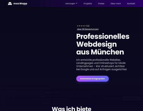 Website-Vorschau von maxWapp – Webentwicklung & Design aus München