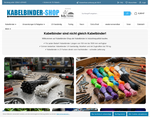 Website-Vorschau von Kabelbinder Shop
