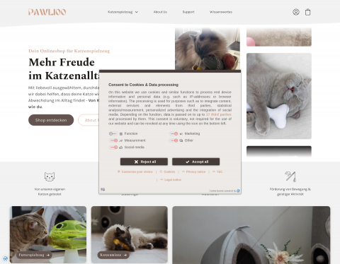 Website-Vorschau von Pawlioo - Onlineshop für Katzenspielzeug