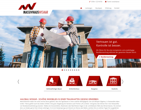 Website-Vorschau von Massivhaus Wismar
