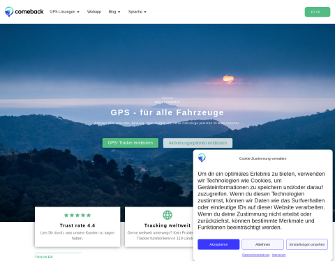 Website-Vorschau von Comeback-Tracker