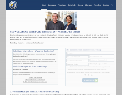 Website-Vorschau von Scheidung einreichen