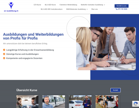 Website-Vorschau von ON-Ausbildung