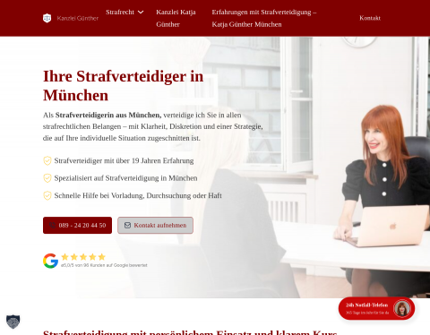 Website-Vorschau von Kanzlei Günther - Fachanwältin für Strafrecht