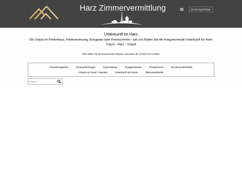 Website-Vorschau von Harz Zimmervermittlung