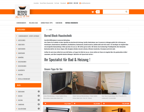 Website-Vorschau von Badezimmer Möbel, Armaturen und Accessoires