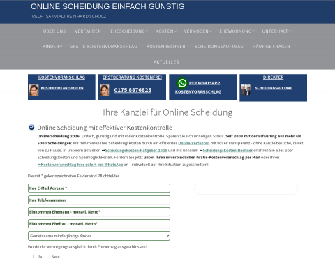 Website-Vorschau von Online Scheidung