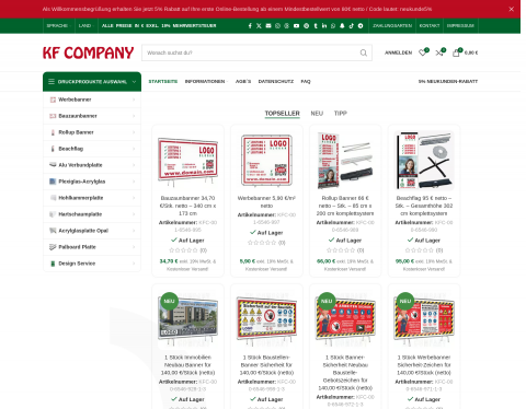 Website-Vorschau von KF Company