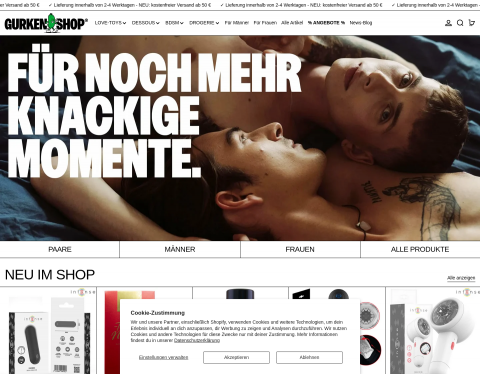 Vorschau von GURKEN.SHOP - Dein Erotikshop, schnell & diskret.