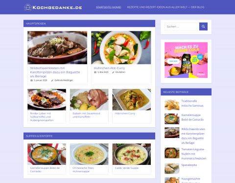 Website-Vorschau von Rezepte und Rezept-Ideen aus aller Welt