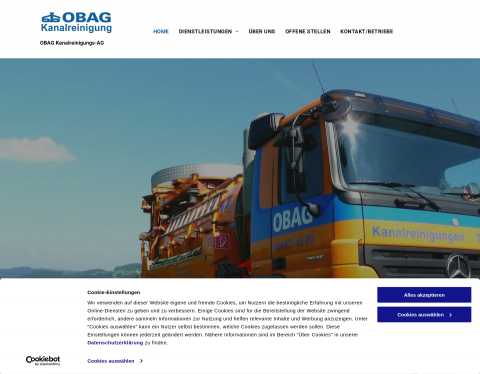 Website-Vorschau von OBAG Kanalreinigungs-AG