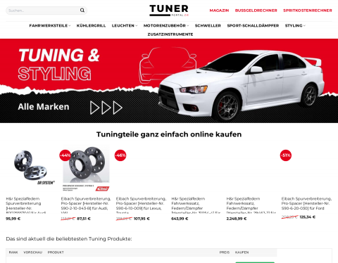 Website-Vorschau von Autotuning