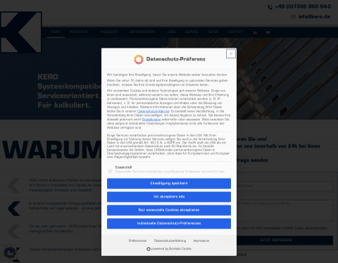 Website-Vorschau von KERO GmbH + Co.KG