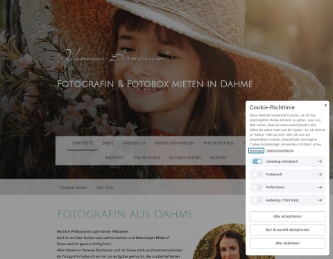 Website-Vorschau von Vanessa Birnbaum Fotograf & Fotobox mieten