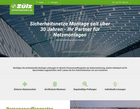 Website-Vorschau von Zülz Sicherheitsnetze GmbH