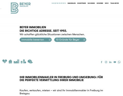 Website-Vorschau von Beyer Immobilien GmbH | Immobilienmakler Freiburg