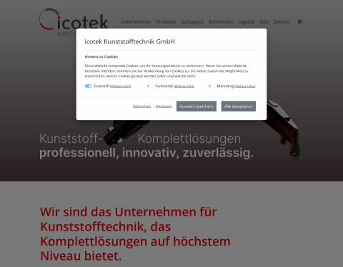 Website-Vorschau von icotek Kunststofftechnik GmbH
