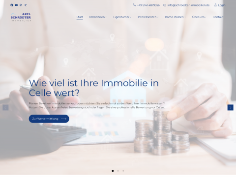 Website-Vorschau von Axel Schrödter Immobilien - Immobilienmakler Celle