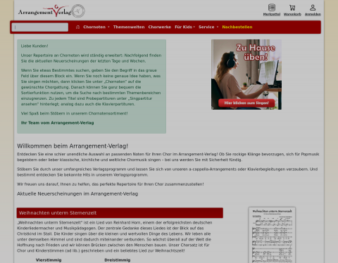Website-Vorschau von Chorlieder und Chormusik