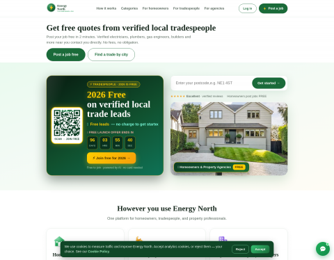 Website-Vorschau von Energy North Ltd - London Electricians