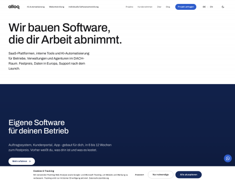Website-Vorschau von ALLOQ Digital - Webagentur für Handwerker-Webseiten aus Tirol