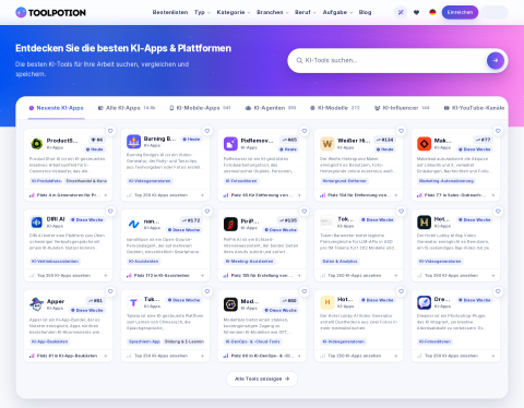 Vorschau von ToolPotion - AI Tools Directory & AI Advisor