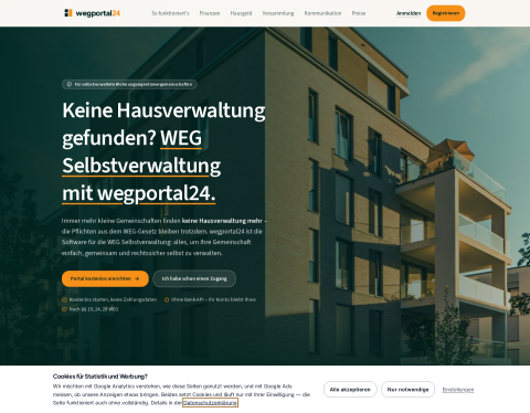 Anteprima del sito di wegportal24 – Software für die WEG-Selbstverwaltung