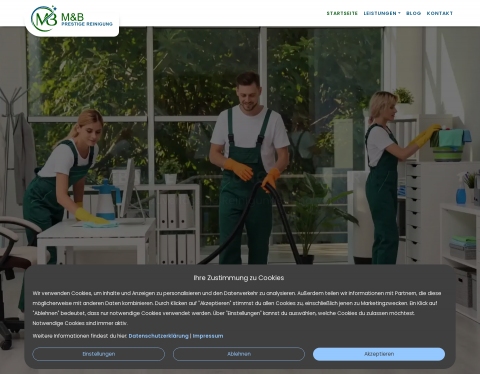 Website-Vorschau von M&B Prestige Reinigung – Gebäudereinigung Frankfurt