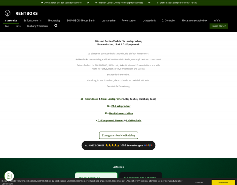Website-Vorschau von Rentboks – Veranstaltungstechnik in Berlin