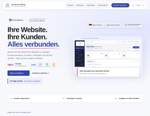 Website-Vorschau von WP-Kunden – Kundenverwaltung für WordPress