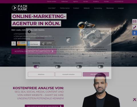 Website-Vorschau von Suchmaschinen Marketing Fairrank