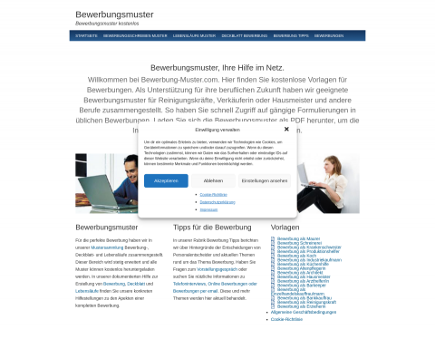 Website-Vorschau von Bewerbung Muster