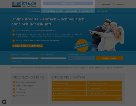 Website-Vorschau von Kredit ohne Schufa