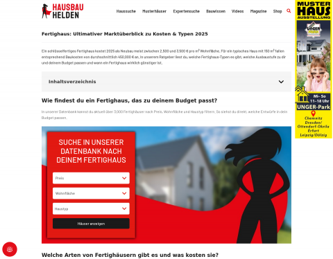 Website-Vorschau von Fertighausscout.de