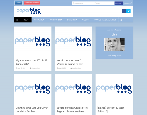 Website-Vorschau von Paperblog auf Deutsch