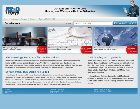 Website-Vorschau von Domaincheck - ATeO Hosting