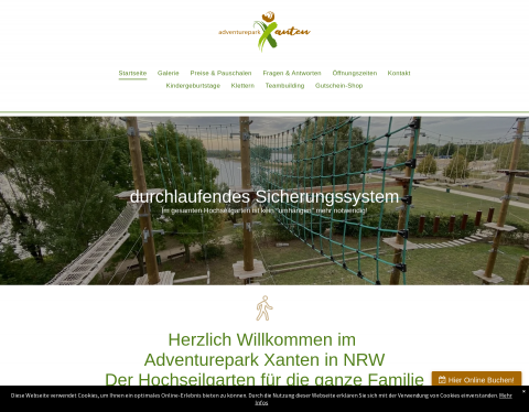 Website-Vorschau von Outdoorcenter-NRW - Adventurepark Xanten