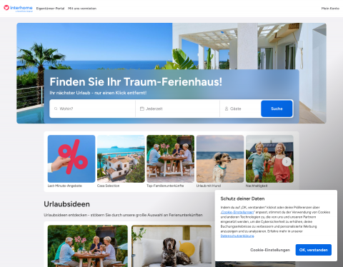 Website-Vorschau von Ferienhäuser & Ferienwohnungen