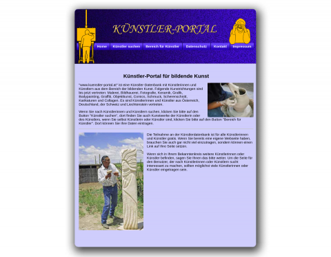 Website-Vorschau von Künstler Portal für bildende Künstler