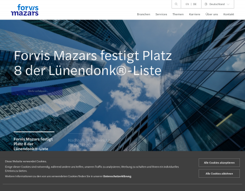 Website-Vorschau von Mazars Deutschland - Wirtschaftsprüfung