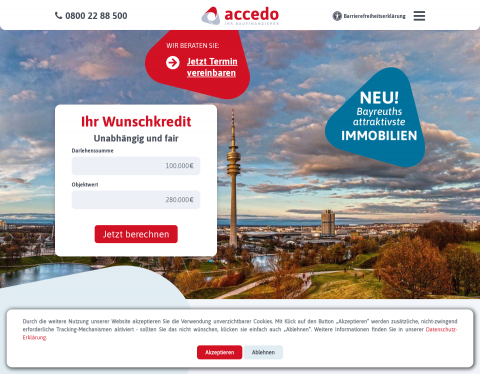 Website-Vorschau von Baufinanzierung und Immobilienfinanzierung
