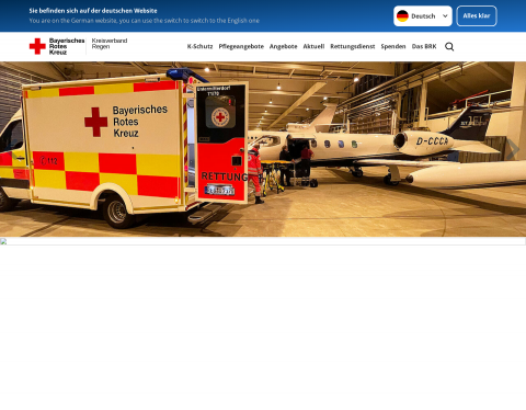 Website-Vorschau von BRK Kreisverband Regen - Bayerisches Rotes Kreuz