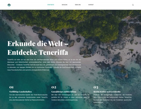 Website-Vorschau von Aventura Wandern auf Teneriffa