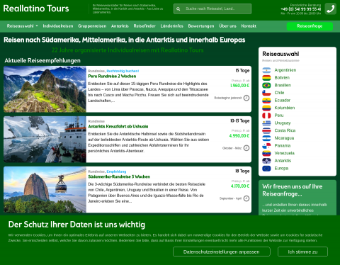 Website-Vorschau von Argentinien erleben