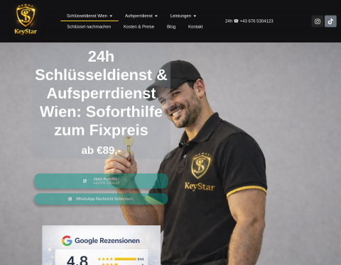 Website-Vorschau von Aufsperrdienst Wien