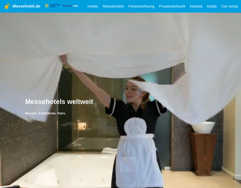 Website-Vorschau von Suche nach Messehotels und Messezimmer