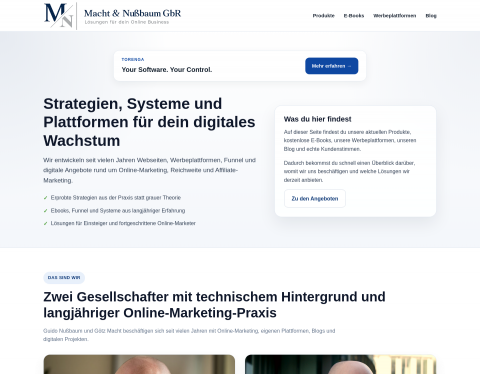 Website-Vorschau von Macht und Nußbaum GbR - Internet Marketing