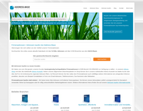Website-Vorschau von Address-Base