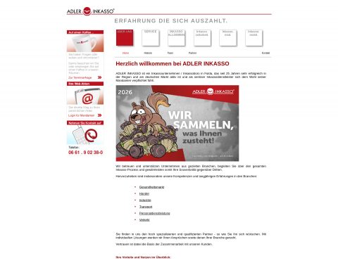 Website-Vorschau von Herzlich willkommen bei ADLER INKASSO