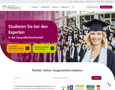 Website-Vorschau von Fernstudium der APOLLON Hochschule